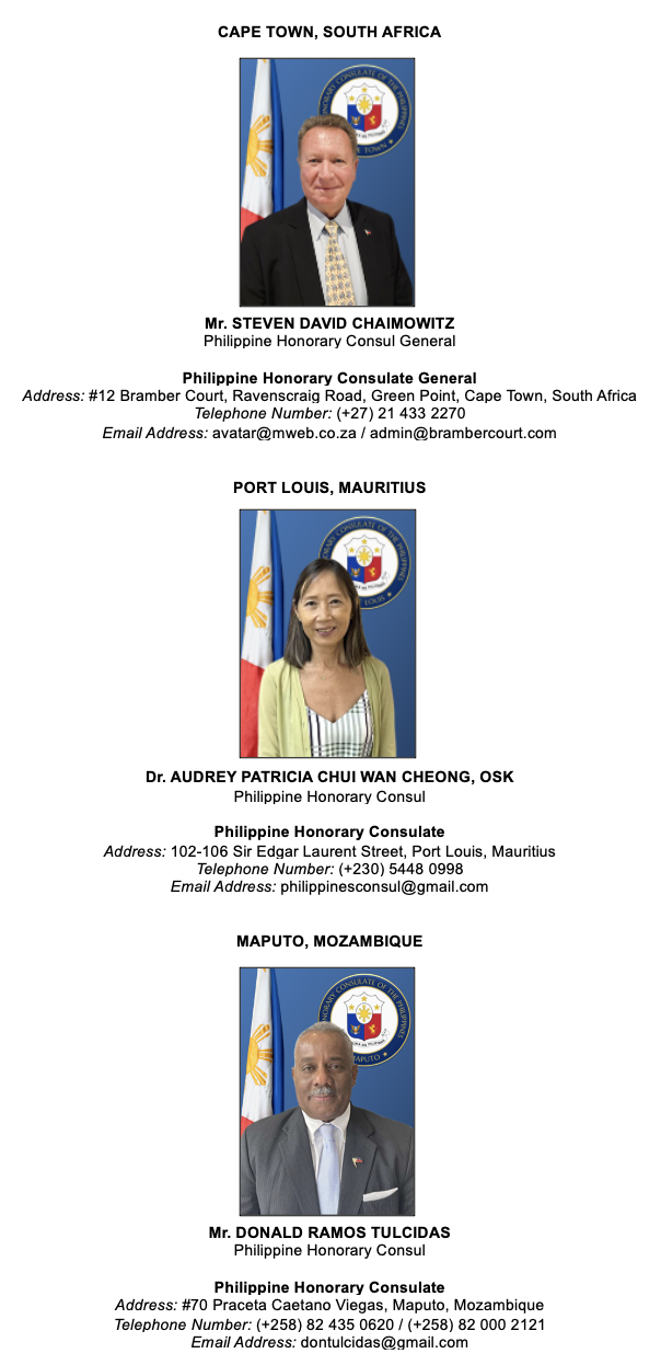 Directory of Philippine Honorary Consuls